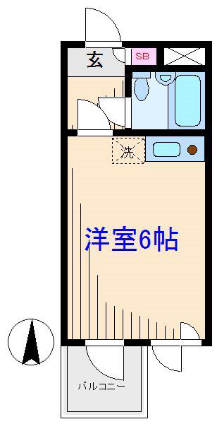 ストーク新丸子壱番館(ワンルーム/2階)の間取り写真