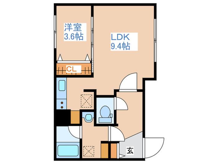 LA・GARE(1LDK/4階)の間取り写真