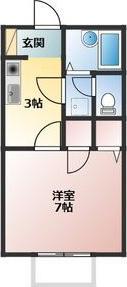 ルミエール A棟(1K/1階)の間取り写真