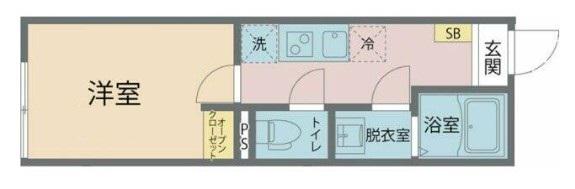 カインドネス東大和サウス(1K/2階)の間取り写真