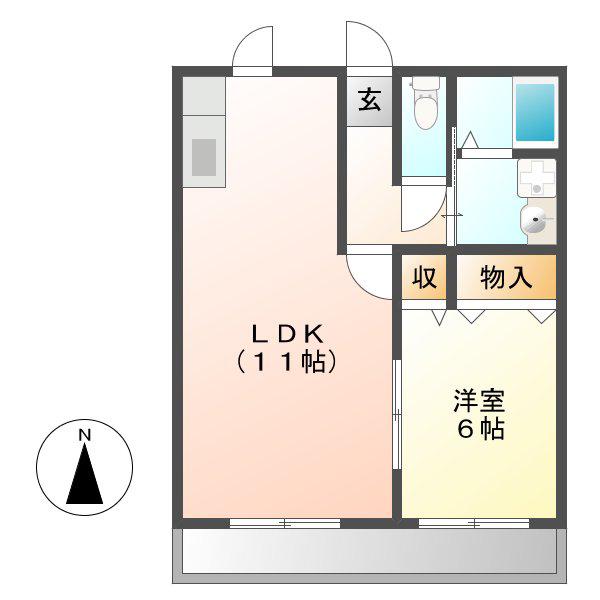 VIVACE諏訪(1LDK/1階)の間取り写真