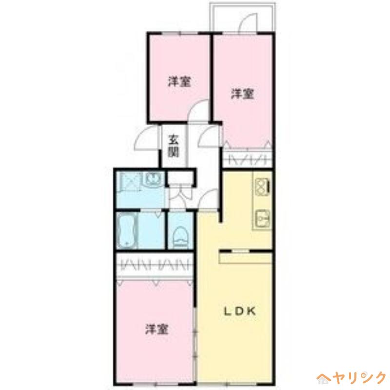 第六サンハイツ大森(3LDK/4階)の間取り写真