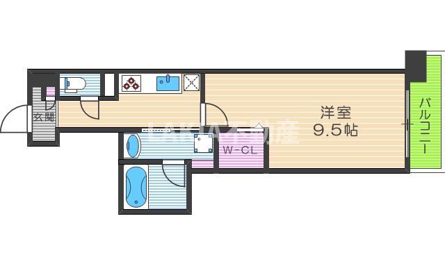フェアリー阿倍野(1K/1階)の間取り写真