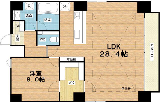 BRAVE北新町(1LDK/12階)の間取り写真