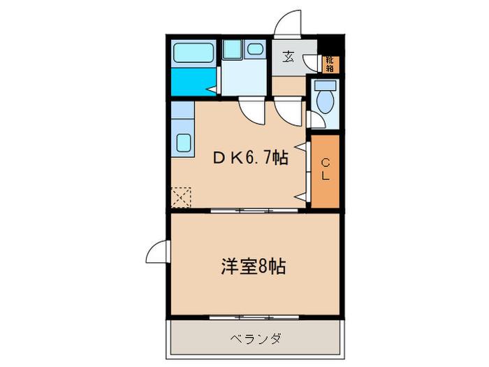 レイクサイド十番館(1DK/2階)の間取り写真