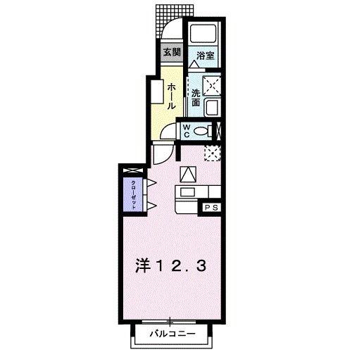 ビレッジ ハイマウンテン C(ワンルーム/1階)の間取り写真