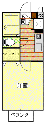 パセオ金岡(1K/1階)の間取り写真