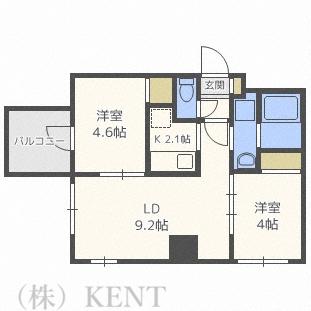 プライマル札幌琴似(2LDK/6階)の間取り写真