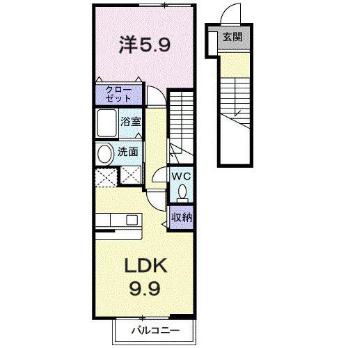 アーバンライフ(1LDK/2階)の間取り写真
