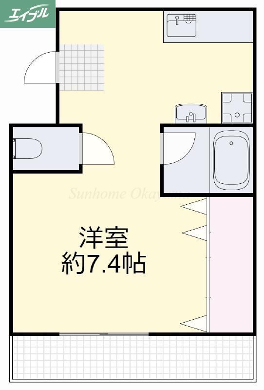 サンライズマンション(1K/3階)の間取り写真