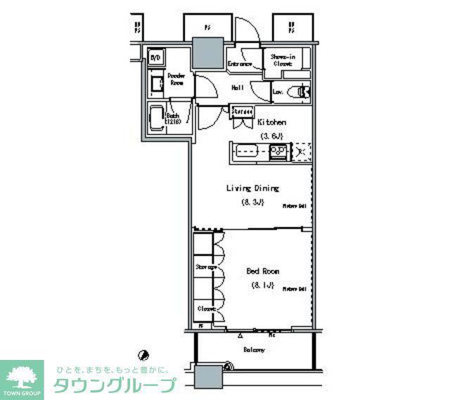 THE TOKYO TOWERS MIDTOWER(1LDK/11階)の間取り写真