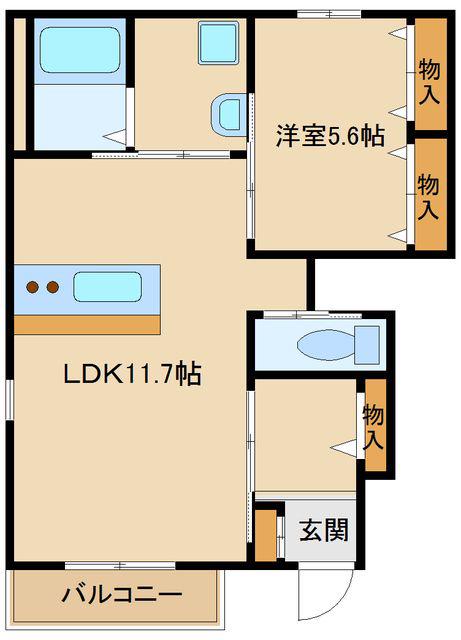 クレシア(1LDK/1階)の間取り写真