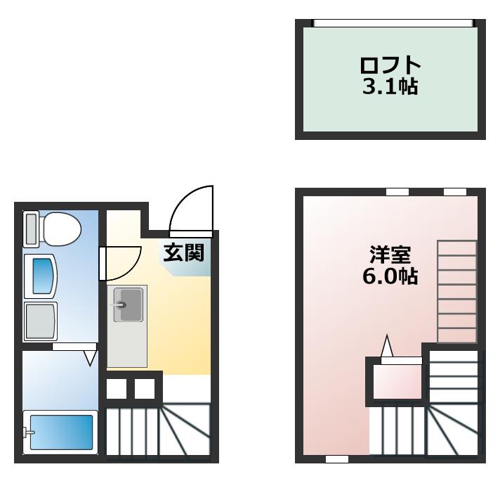 オーフォレスト(1SK/1階)の間取り写真