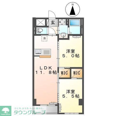 キーファ(2LDK/6階)の間取り写真