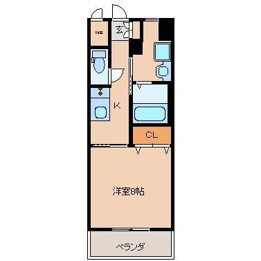 アーバンコート木花(1K/1階)の間取り写真