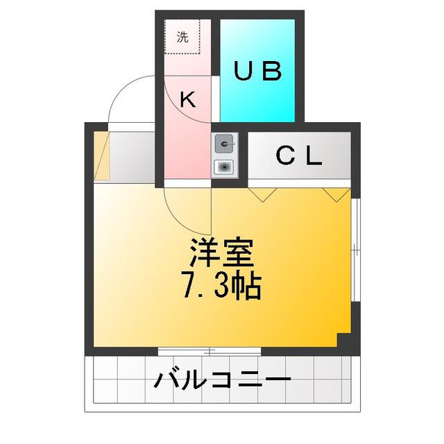 ピオオクト(1K/3階)の間取り写真