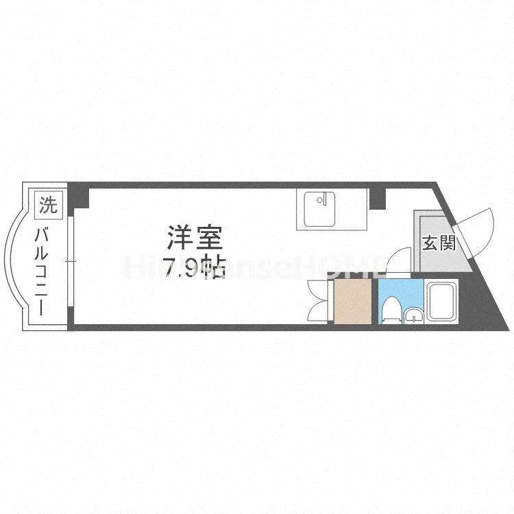 東邦ハイツ(ワンルーム/4階)の間取り写真