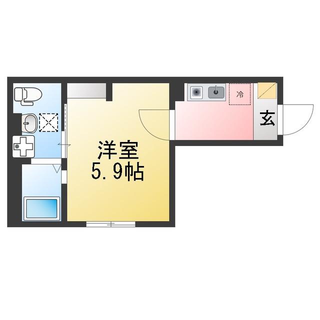 方舟追浜(1K/1階)の間取り写真
