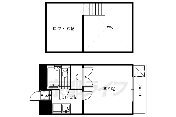 エクセレント丸太町(1K/5階)の間取り写真