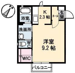 シャーメゾンロイヤルオークス(ワンルーム/2階)の間取り写真