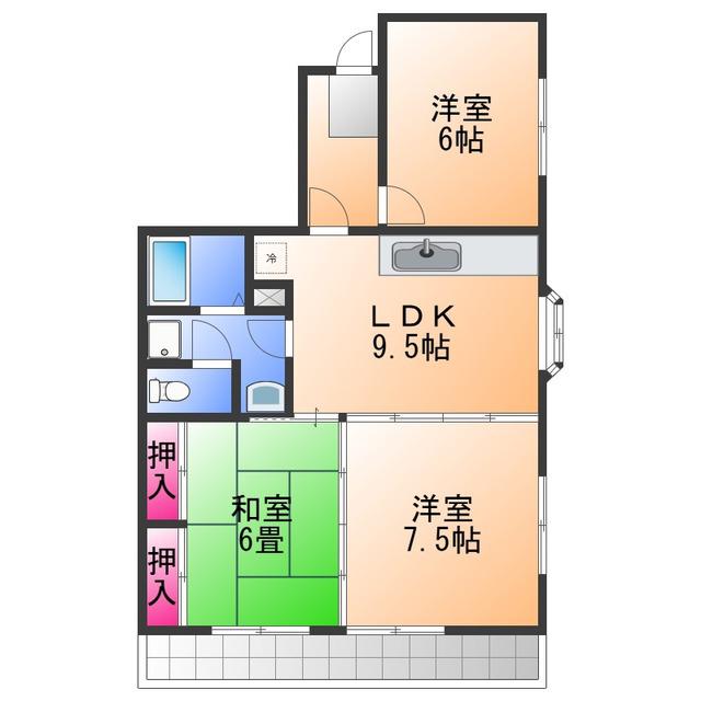 ラームズプラザ(3LDK/2階)の間取り写真