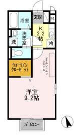 メゾンドールカーサ(1K/2階)の間取り写真