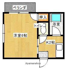 アムールレーブ福重(1K/2階)の間取り写真