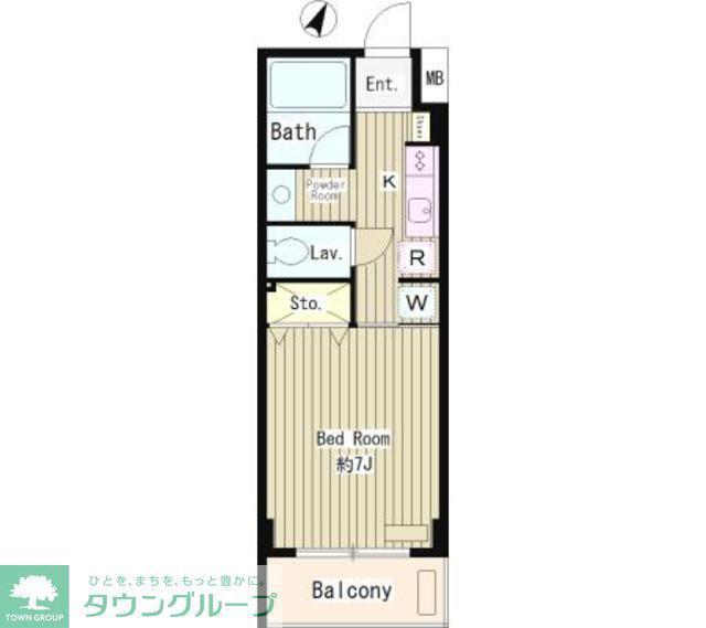 メゾン武蔵野(1K/4階)の間取り写真