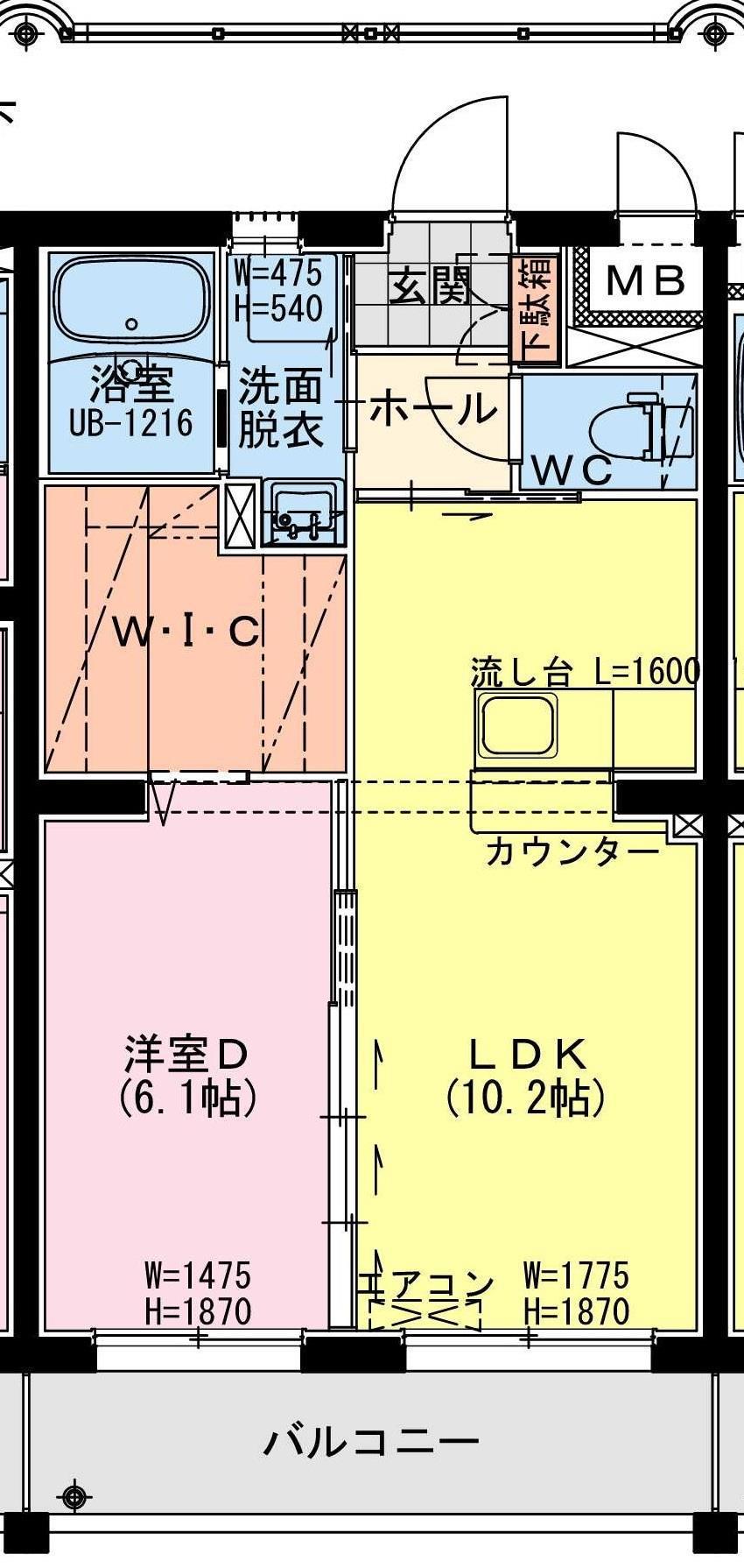 K・キクロスT&II(1LDK/1階)の間取り写真