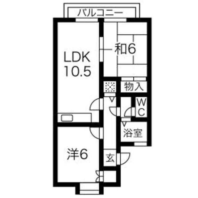 セジュール ソワール(2LDK/2階)の間取り写真