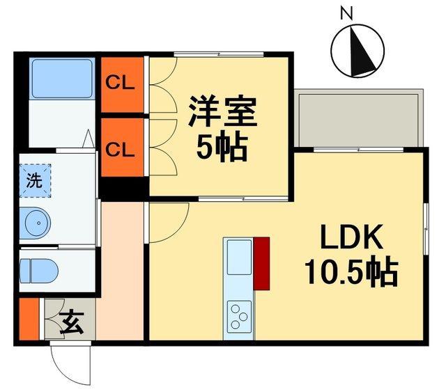 ムーンライトコントラバス(1LDK/3階)の間取り写真