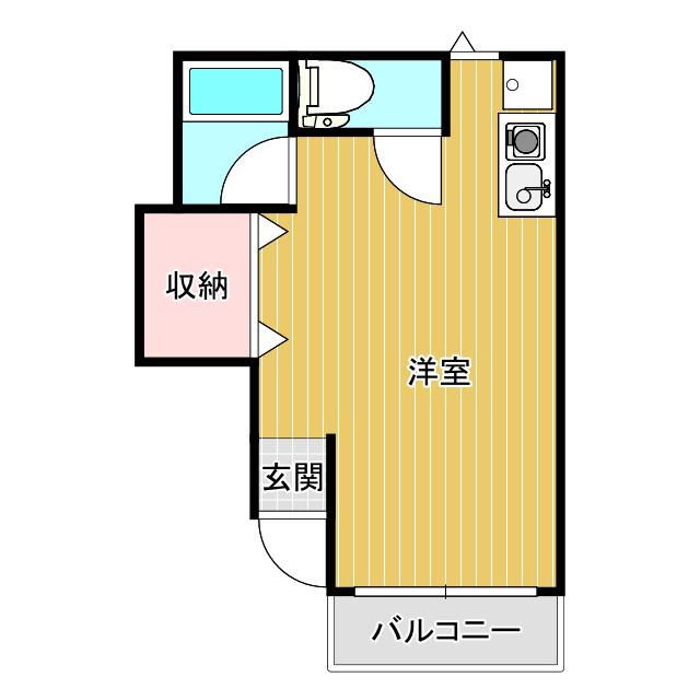 ミースティアラ(ワンルーム/1階)の間取り写真