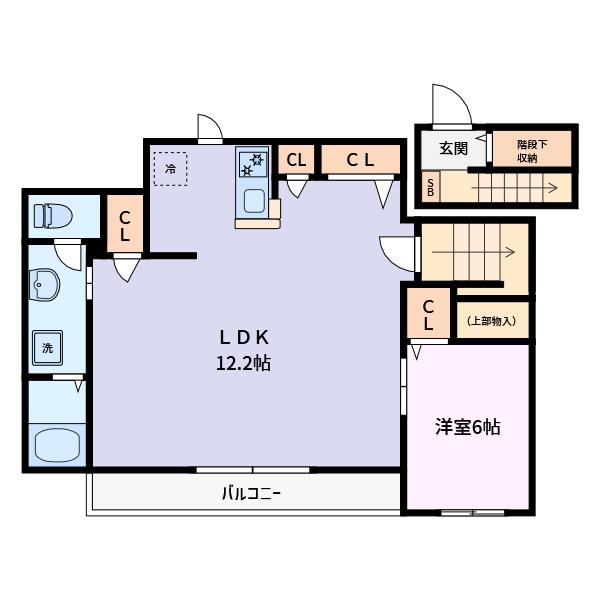 ARG01(1LDK/2階)の間取り写真