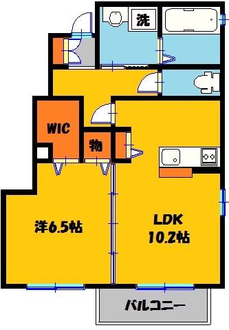 コト―・ルシエル B(1LDK/1階)の間取り写真