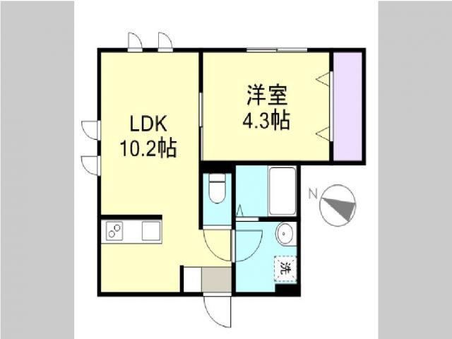 アトレーユ(1LDK/1階)の間取り写真