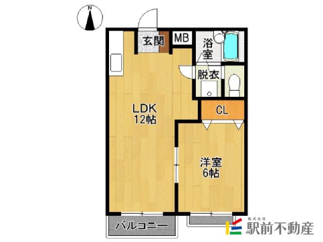 グレープハイツA(1LDK/1階)の間取り写真
