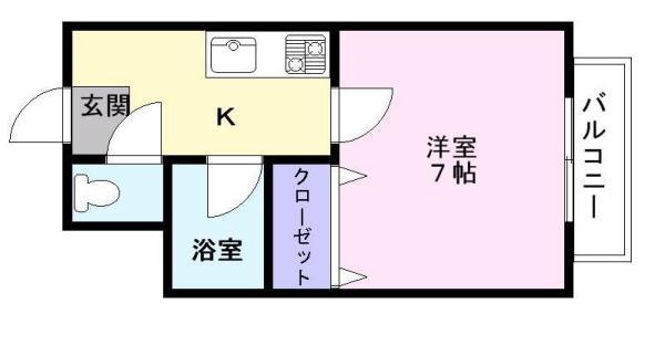 リュミエール(1K/1階)の間取り写真