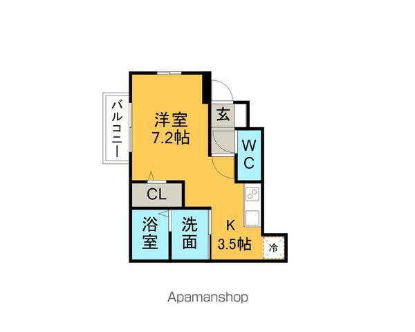 名鉄三河線 刈谷市駅 徒歩6分 2階建 築6年(ワンルーム/1階)の間取り写真