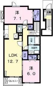 UH八剱町(2LDK/2階)の間取り写真