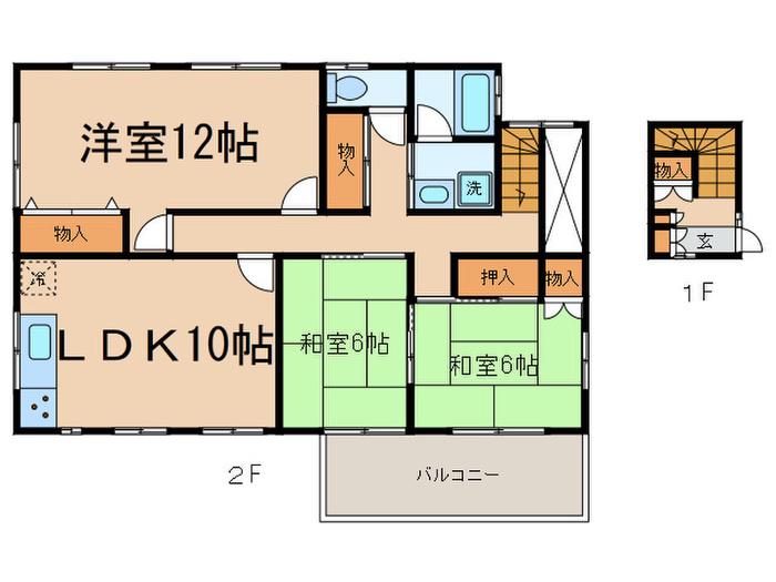 東急田園都市線 桜新町駅 徒歩7分 2階建 築35年(3LDK/2階)の間取り写真