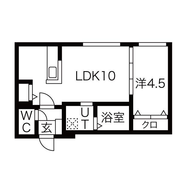 GRAND GRACE312(1LDK/4階)の間取り写真