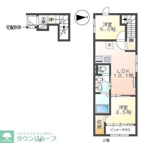 エビスヤ 壱番館(2LDK/2階)の間取り写真