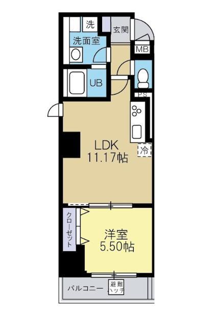 MAISON M.K(1LDK/6階)の間取り写真