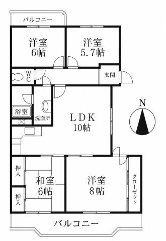 パストラーレ香櫨園(4LDK/1階)の間取り写真