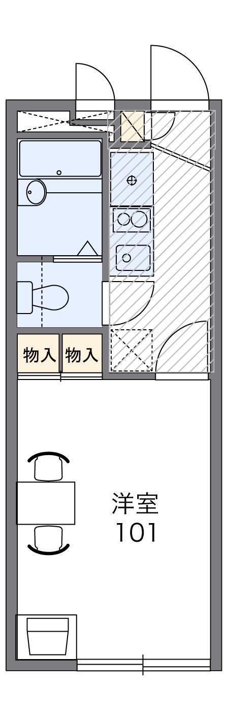 レオパレスひかり(1K/2階)の間取り写真