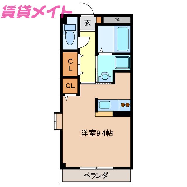 WJガーデン亀山(ワンルーム/4階)の間取り写真