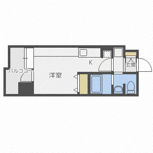 LA VITA410(1K/3階)の間取り写真