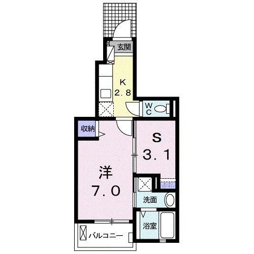 フェアリー(1SK/1階)の間取り写真