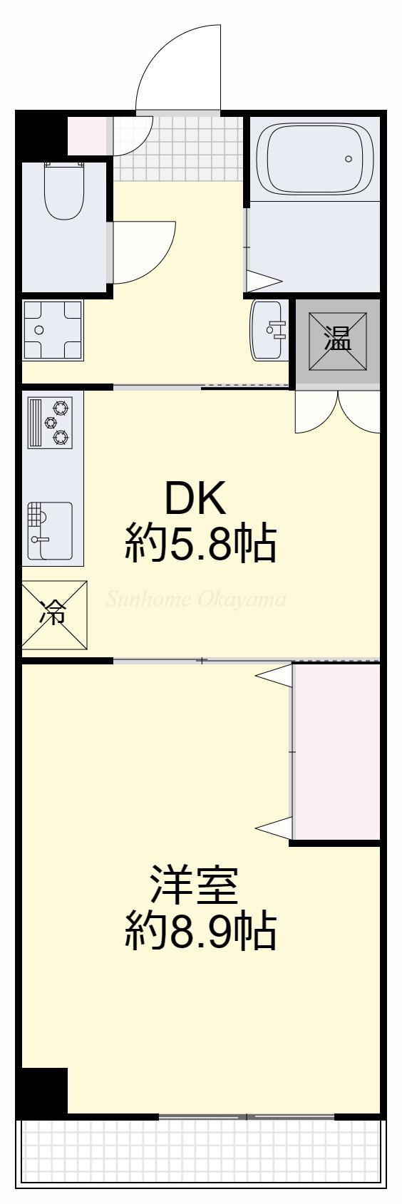 サンヨービル(1DK/3階)の間取り写真