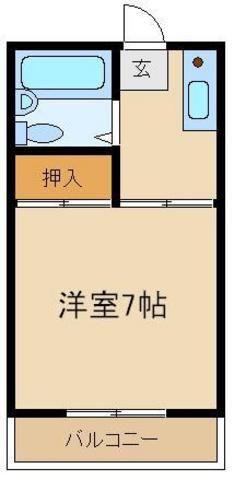 スバルワン(1K/2階)の間取り写真